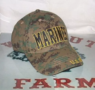 Marine Corps New Camouflage Design MARPAT 100% Cotton Licensed Embroidered Cap. • $17