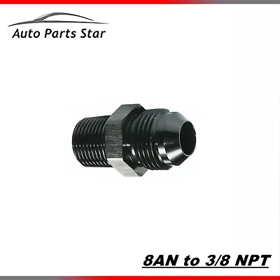 Black 8AN To 3/8 NPT Adapter Straight Pipe Thread To 8 AN Flare Fitting • $5.28