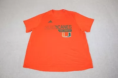 Miami Hurricanes Sz 2XL ADIDAS Creator Short Sleeve Shirt Men's Used Shirt • $15