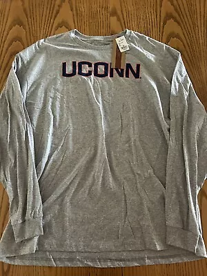 The Victory Uconn Huskies Cotton Long Sleeve Shirt Size Large Nwt $40 Gray • $31.95