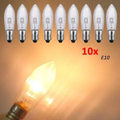 10Pack E10 LED Replacement Bulbs Top Candle For Fairy Light Bulbs Lamp 10-55V • $5.65