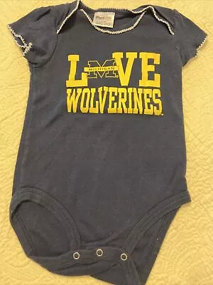 Michigan Wolverines ProEdge Navy Snap One Piece Romper Infant 12 M EUC • $7.95