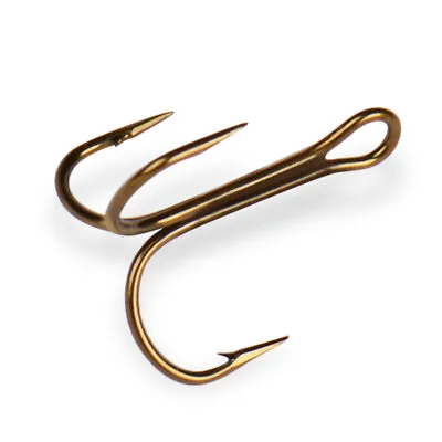 Mustad 35647 Bronze Freshwater Round Bend Treble Hook Bass & Trout Lure Hook • $11.98