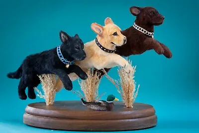 Dollhouse Miniature Dog Labrador Retriever Artist Piece Artist Sculpted Furred  • $600