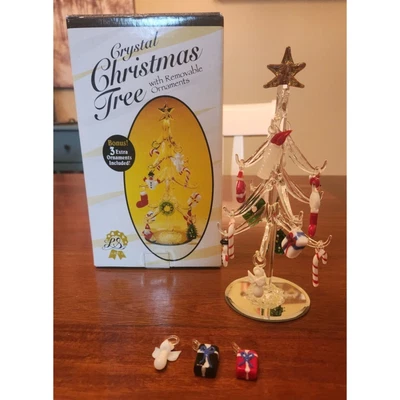 $27 • Buy L S Arts Crystal Christmas Tree W/ 15 Removable Venezia Art Glass Mini Ornaments