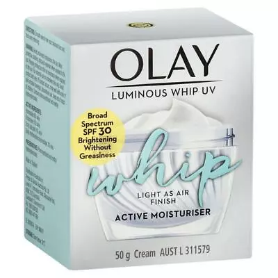 $48.99 • Buy Olay Regenerist Luminous Whips UV SPF30 50g Brightening Face Moisturiser Cream