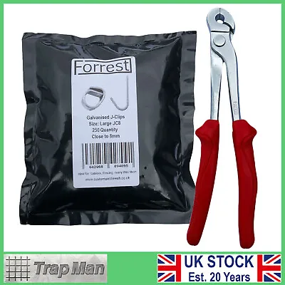 £49.99 • Buy Forrest® Large J-Clip Plier + 250 Clips Wire Mesh Gabion Fencing Dog Cage Repair