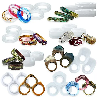 Silicone Ring Mould For Liquid Clay Crafting Resin Epoxy Hand Jewelry DIY Making • $21.15