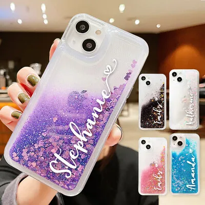 $7.99 • Buy Art Personalised Name Glitter Case Cover For IPhone 13 12 11 8 7 6 Pro Max Plus