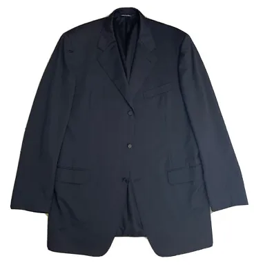 CANALI Blazer Sport Coat Jacket (Blue Label) 100% Wool B 46-XL Black Micro-dots • $57.50