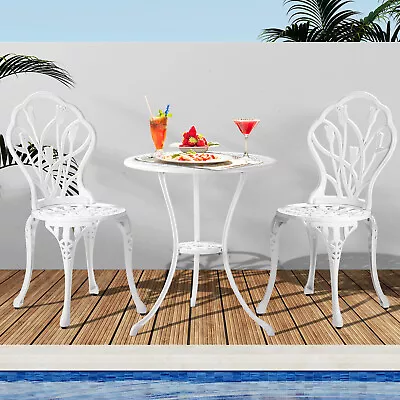 Livsip 3 Piece Outdoor Furniture Setting Chairs Table Bistro Patio Dining Set • $185.90
