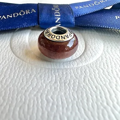 Authentic Pandora Silver Brown Muir A Piranha Wood Wooden Murano Charm #790703 • £30.69