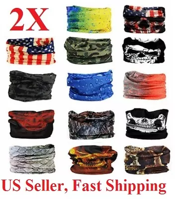 2pc Face Mask Sun Shield Neck Gaiter Bike Balaclava Neckerchief Bandana Headband • $3.99