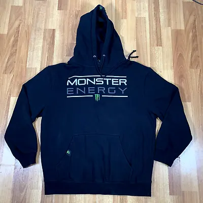 Monster Energy Hoodie Mens Medium M Black Green Jacket Embroidered Gear • $39.95