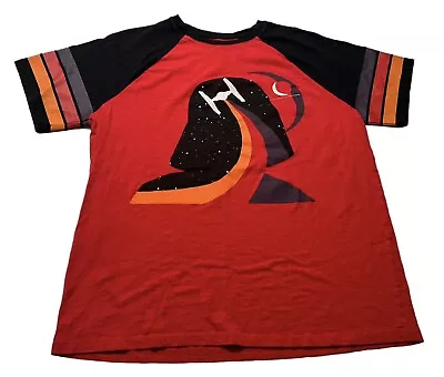 Disney Parks Darth Vader Helmet Stripe Raglan T-shirt Adult Unisex Large LG Red • £19.29