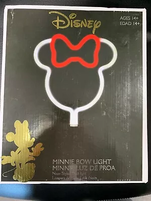 Disney Minnie Mouse Bow Light Neon Styled Desk Light Battery Operated 12.5  Tall • $21.97