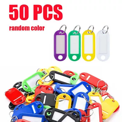 25-200 Plastic Key Tags With Metal Ring Luggage Car Tags ID Label Name Tags • $11.99