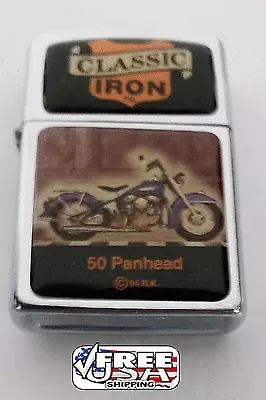 Classic Iron 50 Panhead Motorcycle Chrome Cigar  Cigarette Lighter • $7.95