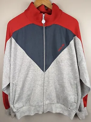 $34.95 • Buy Vintage Adidas 80's Original Trefoil Grey Red Track Jacket RUN DMC Rare Large