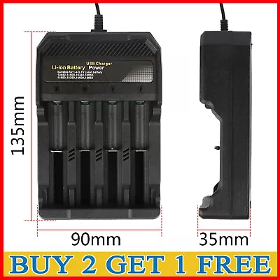 USB 3.7V Battery Charger 4 Slots Rechargeable Lithium Battery Charger Universal • £5.36