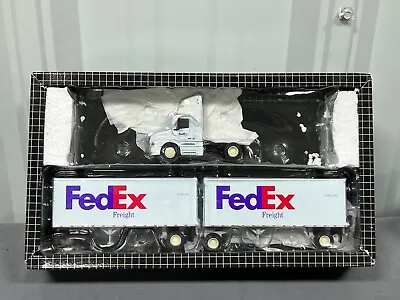 PEM Volvo 610 FED EX Freight 1:64 Scale Semi Truck Tractor & Double Pup Trailers • $208