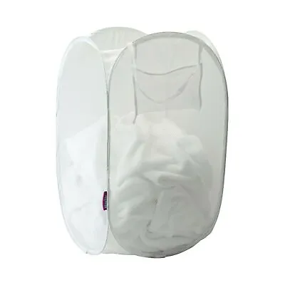 🔥50cm Large Laundry Foldable Mesh Washing Basket Bag Pop Up Bin Hamper Storage  • $5.04