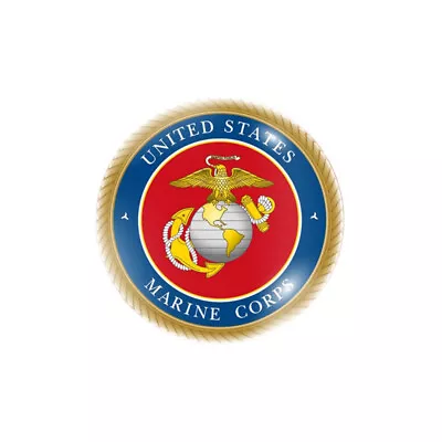 U.S. Marine Corps Logo  Globe Anchor And Eagle  Emblem Cabochon Glass Brooch Pin • $6.49