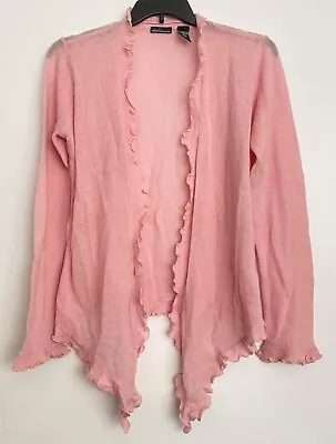 Victoria's Secret Moda International Pink Ruffle Cardigan Size Large Nwot • $25.99