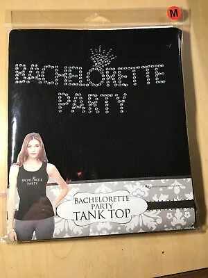Bachelorette Party Tank Top Women’s Size Medium (3/4-5/6) Bling Lettering Black • $9.99