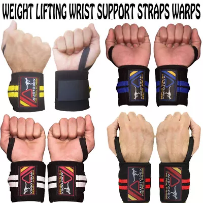  Wrist  Supports Straps Wraps Gym Training Weight Lifting Bodybuilding Straps  • $7.80