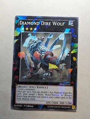 BP03-EN127 Diamond Dire Wolf Shatterfoil 1st Edition YuGiOh Card LP • $7