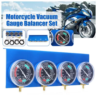 $35.99 • Buy Motorcycle Fuel Vacuum Carburetor Synchronizer Tool 4 Cylinder Carb Sync Gauge