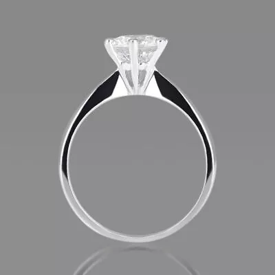 1/2 Carat Certified Round Cut Diamond Engagement Ring D/SI1 14K White Gold • £702.78