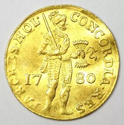 1780 Netherlands Holland Gold Ducat Coin (1D) - AU / UNC MS Details - Rare! • $589