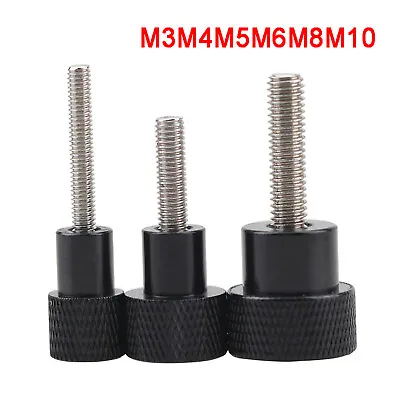 £2.03 • Buy Black M3/4/5/6/8/10 Knurled Thumb Screws, Aluminum Handle + Stainless Thread Rod