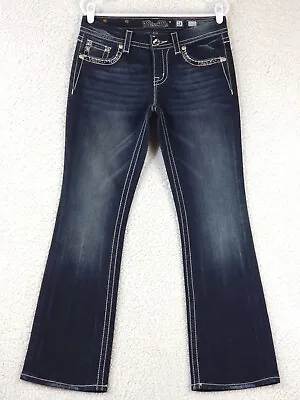 MISS ME Jeans Womens Tag: 28 Fit: 32x31.5 Easy Boot Flap Pockets Embroidered EUC • $32.99