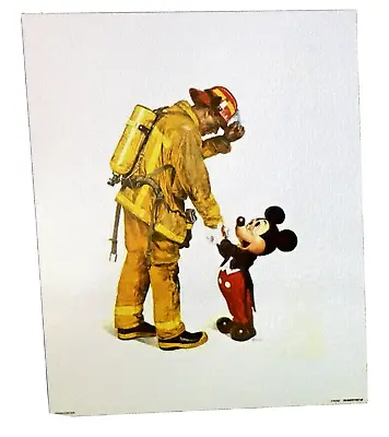 Disney  Mickey Mouse And Fireman Art Print 16 X 20 Rockwell Style More Sizes • $49.90