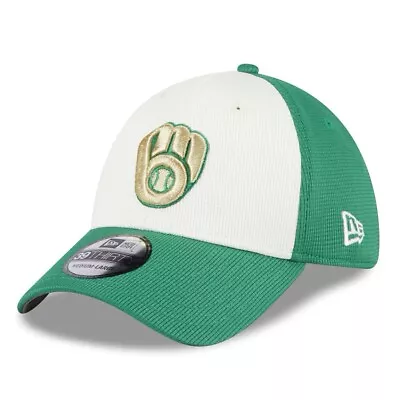 Milwaukee Brewers New Era St. Patrick's Day 39THIRTY Flex Fit Hat - Size: M/L • $23.89