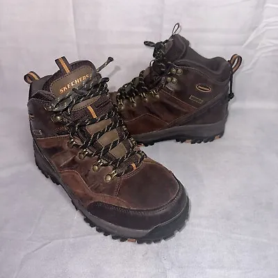 Skechers Relment Traven 65529EWW Waterproof Hiking Brown Boots Men's Size 7 • $29.95