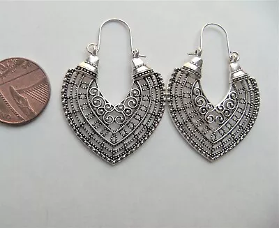 £2.95 • Buy Beautiful Boho Bohemian Silver Dangle Drop Heart Teardrop Earrings Hook Bnip