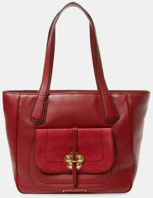 🌞marc Jacobs Petal To The Metal Red Zinfandel Leather Shopper Tote Bag🌺nwt! • $260.39
