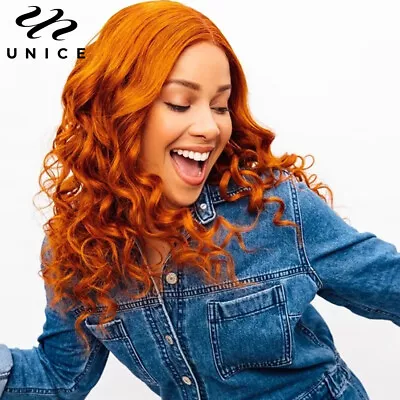 UNice Brazilian Ginger Orange Body Wave Lace Closure Wig Human Hair Glueless 18  • $88.99