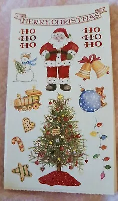 Rare Merry Christmas Santa Susan Branch Stickers 1 Module Sheet 4.5 X2.5  Vtg 🦋 • $5