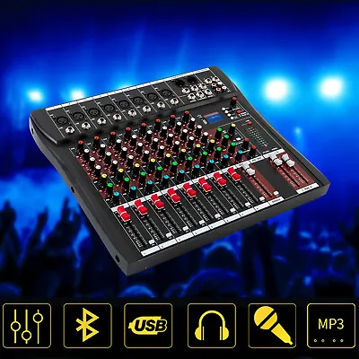 8 Channel Bluetooth Live Studio Audio Mixer Power Mixing Console Board With USB • $74.10