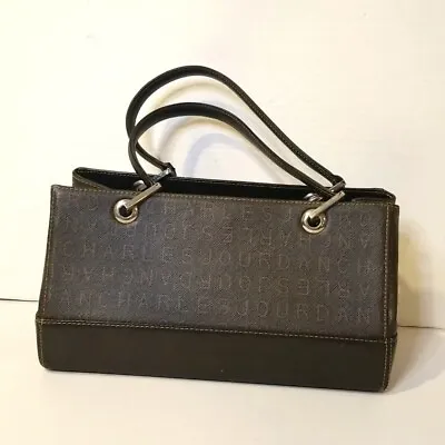 Unique CHARLES JOURDAN Paris VINTAGE Leather Handbag Brown Rectangular Purse • $75