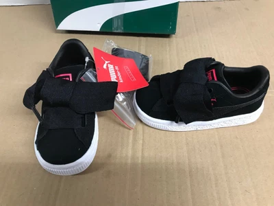 Puma Infants Suede Heart Tween Infant Trainers Black Uk 5 Eur 22 367880 03 • £19.99