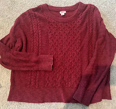 Mossimo Burgundy Blended Long Sleeves Round Neck Pullover Sweater XXL • $8.40