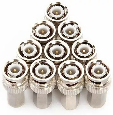 10X BNC Male Plug To RG59 Coax Connector Adapter Converter For CCTV Camera  • $12.99