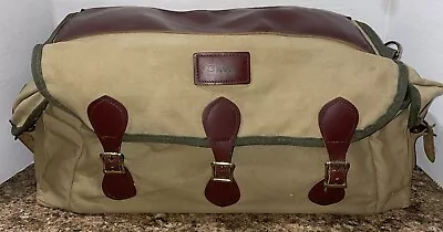 Vintage Orvis Khaki Canvas & Dark Brown Leather Fly Fishing Gear Bag • $89