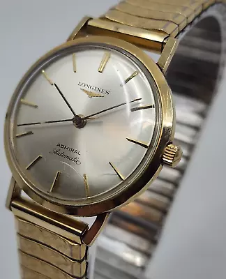 VINTAGE 33mm LONGINES ADMIRAL 1200 10K GOLD-FILLED AUTOMATIC WATCH • $398.95